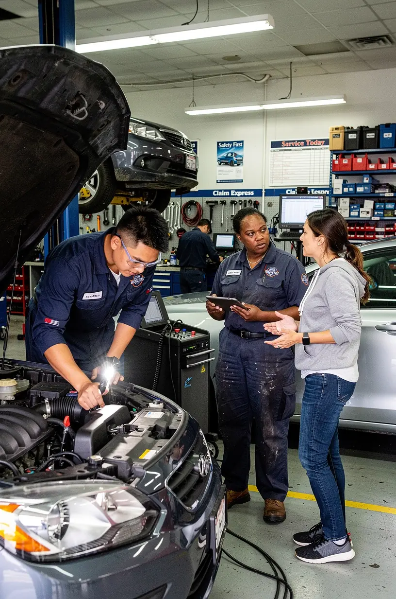 Визуализация процесса интеграции урегулирования страховых требований с ремонтом транспортных средств.